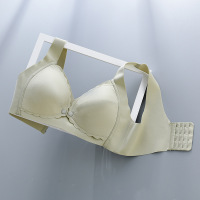 乳胶无钢圈聚拢哺乳文胸孕期哺乳期前开扣背心式内衣大胸薄款