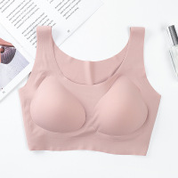 欧阳娜娜冰丝透气文胸聚拢无钢圈运动背心乳胶文胸