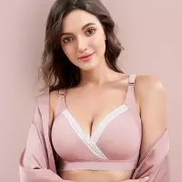 薄款透气交叉任意裁哺乳文胸蕾丝边冰丝面料内衣喂奶胸罩