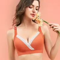 薄款透气交叉任意裁哺乳文胸蕾丝边冰丝面料内衣喂奶胸罩