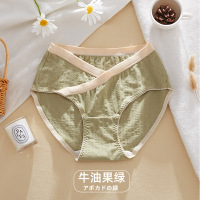 2021新品棉内裤交叉低腰女士内裤莫兰迪色系产妇裤大码