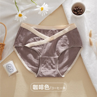 2021新品棉内裤交叉低腰女士内裤莫兰迪色系产妇裤大码