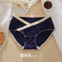 2021新品棉内裤交叉低腰女士内裤莫兰迪色系产妇裤大码