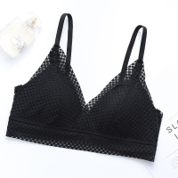 内衣女性感蕾丝无钢圈法式美背文胸显胸小薄款女士三角杯上托胸罩
