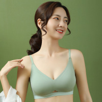 内衣女性感透气上托无钢圈文胸聚拢侧收简约胸罩轻薄夏季