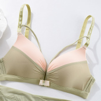 小胸聚拢无钢圈调整性感女士内衣少女薄前扣美背新款文胸法式胸罩