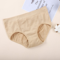 日系3d蜂巢蜂窝内裤按摩高弹无缝棉档透气中腰提臀三角裤女士