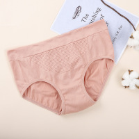 日系3d蜂巢蜂窝内裤按摩高弹无缝棉档透气中腰提臀三角裤女士