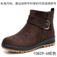 老北京布鞋女棉鞋冬季妈妈鞋短靴雪地靴厚底靴子防水台女靴牛筋底