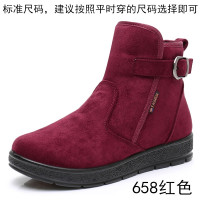 老北京布鞋女棉鞋加绒短靴平底防滑靴子妈妈鞋女靴保暖雪地靴冬季