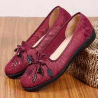 夏季老北京布鞋小脚奶奶绣花复古老人女网鞋软底防滑小码34大码42