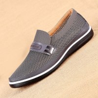 夏季爸爸鞋子男老北京布鞋透气轻便防滑老人网面镂空开车鞋休闲鞋