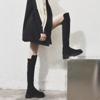 长筒靴女过膝高筒骑士靴子平底2021新款秋冬百搭显瘦弹力瘦瘦皮靴