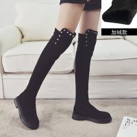 长靴女过膝高筒靴瘦瘦靴2021新款百搭长筒靴子女平底秋冬加绒