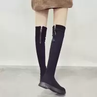 长筒靴女过膝高筒靴子女2021新款百搭秋冬平底加绒瘦瘦长靴女