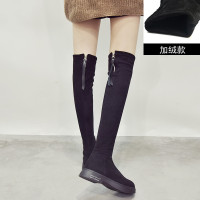 长筒靴女过膝高筒靴子女2021新款百搭秋冬平底加绒瘦瘦长靴女