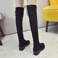长靴女过膝高筒靴子女平底2021新款粗跟长筒靴秋冬ins瘦瘦靴