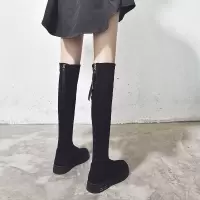 长筒靴女过膝高筒显瘦小个子长靴2021新款弹力瘦瘦靴平底秋冬