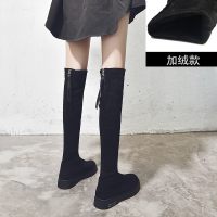 长筒靴女过膝高筒显瘦小个子长靴2021新款弹力瘦瘦靴平底秋冬
