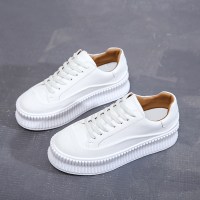 港味小白鞋女2021新款秋季休闲百搭松糕厚底鞋增高单鞋平底饼干鞋