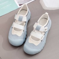 老爹鞋女2021春夏新款圆头厚底萌妹大头玛丽珍鞋魔术贴动单鞋潮