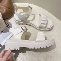 罗马凉鞋女仙女风厚底松糕鞋2021年新款夏季学生百搭时装平底