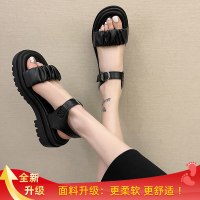 罗马凉鞋女仙女风厚底松糕鞋2021年新款夏季学生百搭时装平底