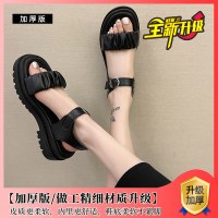 罗马凉鞋女仙女风厚底松糕鞋2021年新款夏季学生百搭时装平底