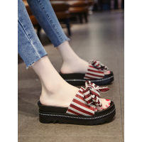 凉拖鞋女外穿2021新款夏季时尚百搭蝴蝶结水钻厚底增高一字拖火