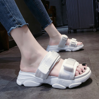 老爹凉拖鞋女2021年夏季新款ins潮沙滩鞋厚底增高一字拖