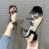 水钻凉鞋女夏粗跟仙女风2021年新款时尚百搭火透明高跟鞋子