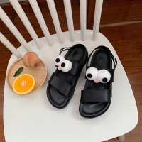 ins仙女风可爱芝麻大眼睛学生厚底凉鞋女夏日系