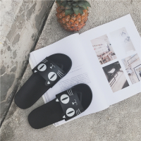 韩版可爱小猫凉拖鞋女夏季新款家居家室内防滑浴室平底一字拖鞋软