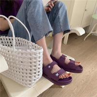 凉鞋女ins潮时尚度假沙滩平底果冻鞋学生仙女风罗马鞋