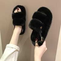 毛毛拖鞋女外穿2021新款兔毛ins潮鞋夏季家用家居棉拖鞋子秋冬季