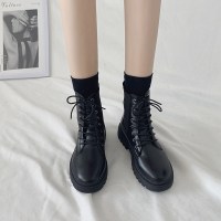 松紧马丁靴女英伦风2021年新款秋鞋百搭秋冬春秋瘦瘦靴短靴潮ins