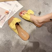 凉拖鞋女外穿夏季仙女风蝴蝶结2021年新款韩版百搭软底防滑一字拖