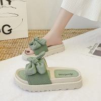 凉拖鞋女仙女风夏季外穿ins潮2021新款时尚外出蝴蝶结厚底沙滩鞋