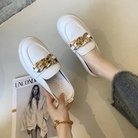 豹纹半拖鞋女外穿2021年新款包头小白鞋夏季凉拖外出时尚