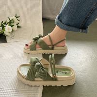 配裙子凉鞋女夏仙女风2021年新款时尚学生珍珠罗马平底鞋