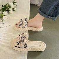 拖鞋女外穿平底仙女风2021年夏季新款韩版百搭蝴蝶结沙滩一字凉拖