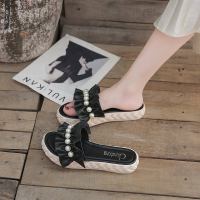 编制凉拖鞋女仙女风夏外穿ins潮2021新款时尚外出小众厚底沙滩鞋