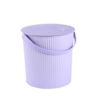 家用储水桶钓鱼桶手提洗澡篮子洗衣盆带盖装水收纳桶水桶凳子可坐