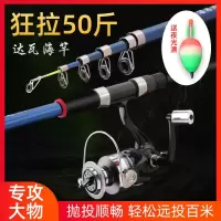 达瓦海竿海杆甩杆远投竿抛竿硬碳素海钓竿鱼竿渔具套装组合