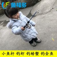 伸缩小鱼杆钓龙虾钓螃蟹钓金鱼公园景区渔具娱乐玻璃钢海竿冰钓竿