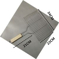 烧烤网不锈钢烤鱼夹烤鱼网烤羊肉烤韭菜夹子户外家用烧烤夹子