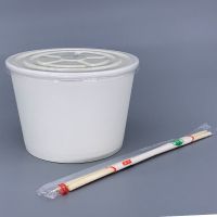 送一次性筷子850ml一次性加厚白色带盖酸辣粉泡面汤面圆形纸碗