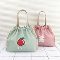 手提饭盒袋帆布袋妈咪包袋防水耐脏易清洁小袋子便捷拉绳束口袋