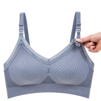 孕期哺乳期上开扣哺乳文胸无钢圈聚拢大码大胸上托内衣薄款