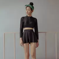 泳衣女分体裙式ins风长袖上衣防晒遮肚显瘦保守泡温泉游泳装